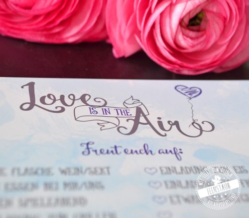 Karten mit Wünsche für Hochzeitsgäste