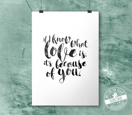If I know what love is, it's because of you - Print