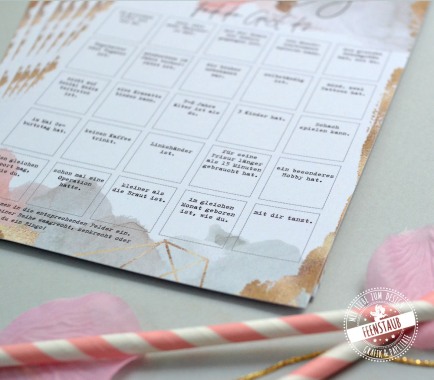Gäste Bingo lustiges Spiel für deine Hochzeit