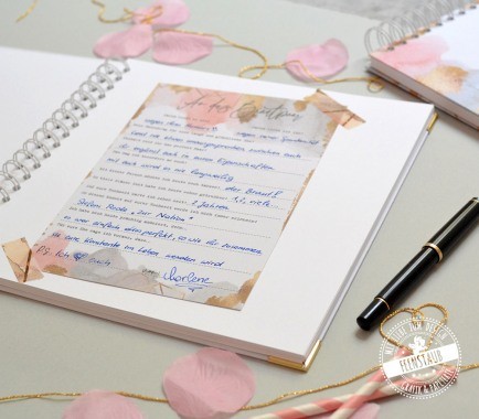 Gästebuch Karten Hochzeit zum Ausfüllen für HOchzeitsgäste