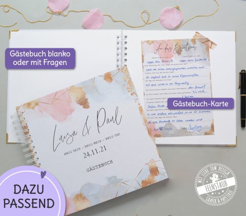 Gästebuch, Gästebuch-Karten Hochzeit, Goldy