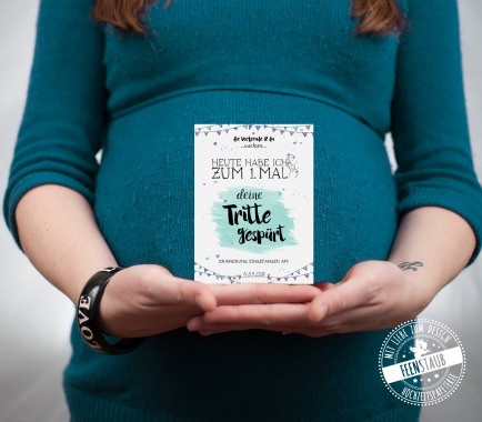 Karten für die Schwangerschaft - erste Tritte gespürt