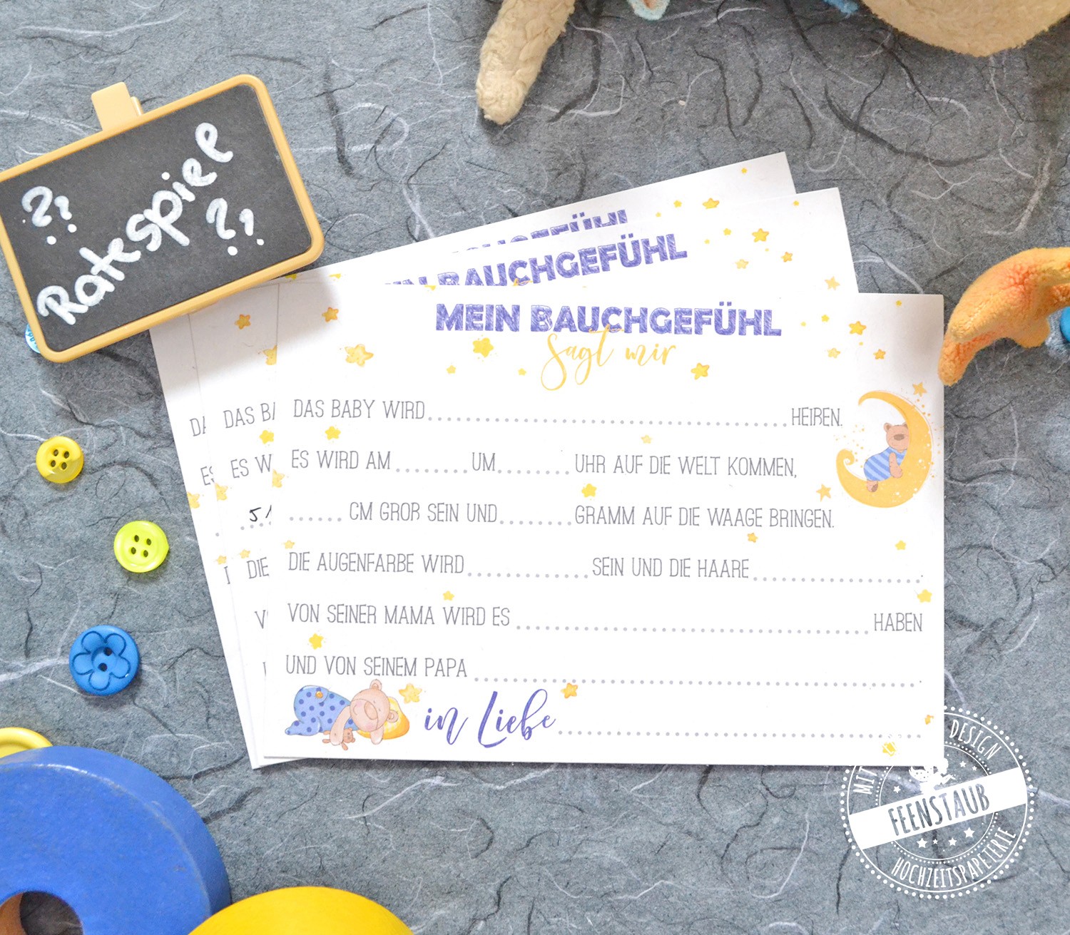 Spielidee Fur Babyparty Karten Zum Ausfullen Feenstaub At Shop
