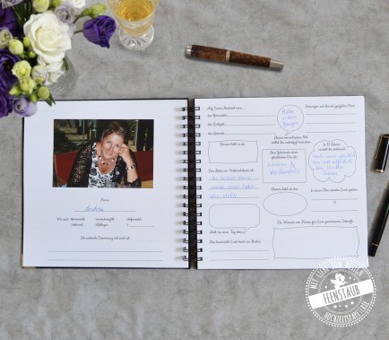 Gästebuch auf Hochzeit zum Ausfüllen mit Fragen