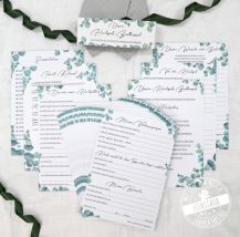 Karten für Zeitkapsel zur Hochzeit zum Ausfüllen von Gästen und Brautpaar