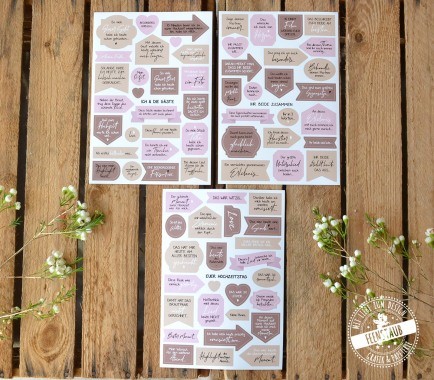 184 Sticker für dein Hochzeitsgästebuch