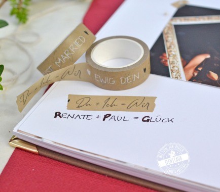 Washi Tape mit Sprüchen für das Hochzeitsgästebuch