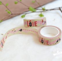 Washi Tape Love mit Vögeln fürs Hochzeitsgästebuch