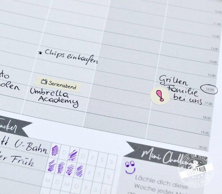 Planer und Kalender Sticker mit wichtigen Terminen und Begriffen