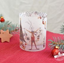 Adventkalenderfüllung Weihnachtskerzen Banderole mit süßen Hasen und weihnachtlichen Motiven
