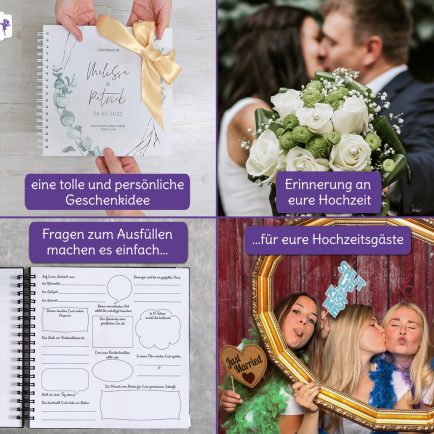 Gästebuch Hochzeiten, Hochzeitsgästebuch, Eukalyptus