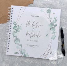 Gästebuch für die Hochzeit, Eukalyptus-Design personalisiert