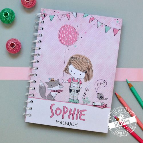 Notizbuch für Mädchen zum Schulstart in rosa mit Namen und Wunschtext