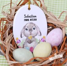 Ostergeschenk, Mitbringsel für Ostern, Keramikanhänger mit Namen