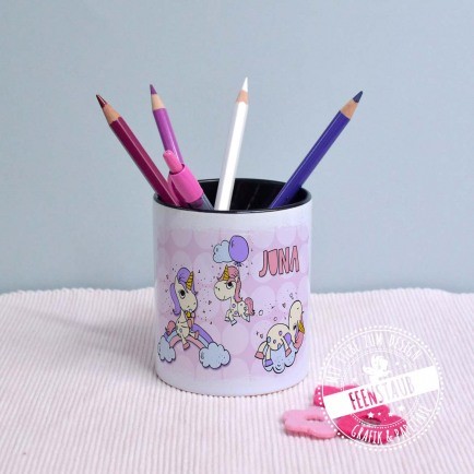 Stiftebecher für Kinder, Einhorn in rosa oder lila für Mädchen