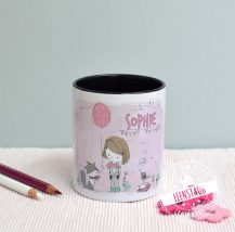 Stiftebecher Kinder, rosa, Stiftehalter aus Keramik