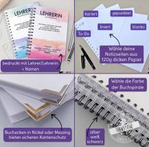 Notizbuch, personalisiertes Geschenk zum Schulschluss