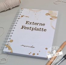 personalisiertes Notizbuch externe festplatte mit namen