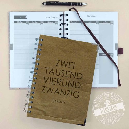Kalendarium & Innenblätter wählbar, A5 Organizer, Kalender A5, Terminbuch 2024