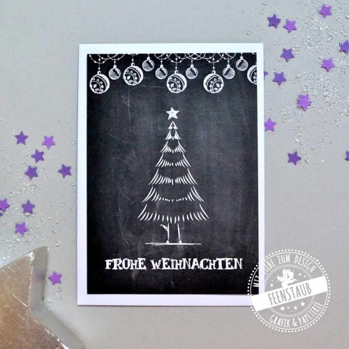 Weihnachten Karten zum Verschicken mit Weihnachtsbaum