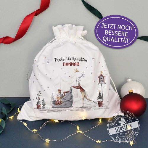 Geschenksbeutel Weihnachten, Nikolaussack mit Namen personalisiert