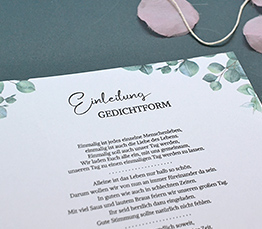 Texte für Hochzeitseinladung in Gedichtform für die Einleitung