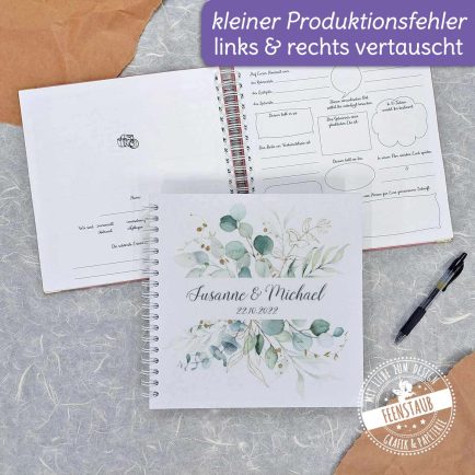 Gästebuch zur Hochzeit Blanko personalisierbar