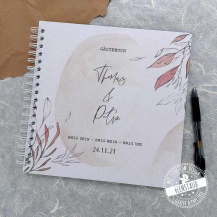 Hochzeitsgästebuch blanko als Hochzeitsalbum zum Einkleben vieler Fotos und Karten