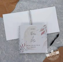 Hochzeitsbuch, personalisiert, Spiralbindung Blätter-Design