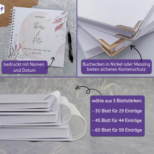 Gästebuch, Erinnerungsbuch, Hochzeitsalbum, personalisiert
