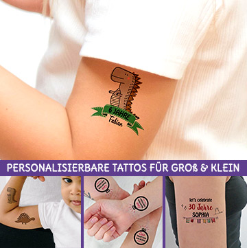 Personalisierbare Tattoos für Groß & Klein, Klebetattoos