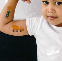 Temporäre Tattoos für Kinder, Baustelle Bagger
