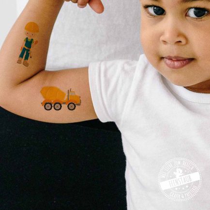 Temporäre Tattoos für Kinder, Baustelle Bagger