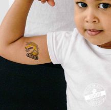 Temporäres Tattoo für Kindergeburtstag Bagger