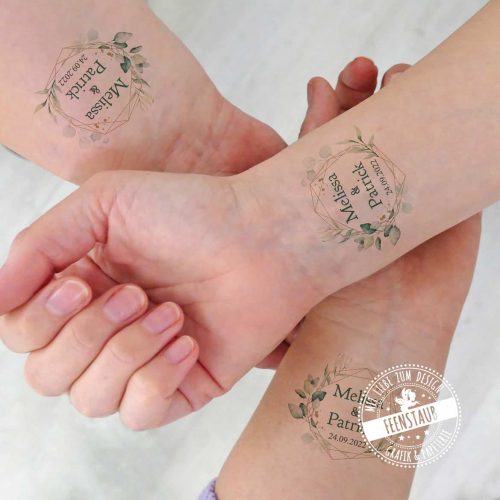 Tattoos für die Hochezitsgäste, Abziehtattoos personalisiert