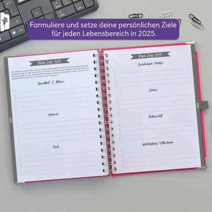 Fokusplaner für dein Jahr 2025, personalisiert mit Namen