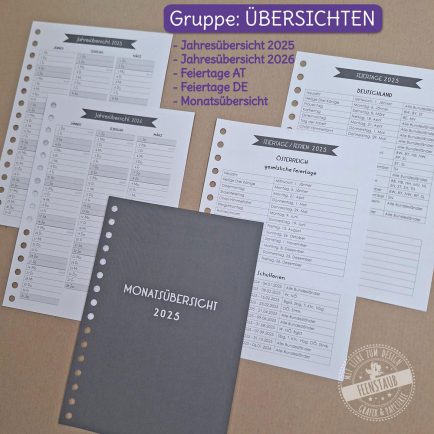 Kalender 2025, Taschenkalender, Monatsübersicht, individuell