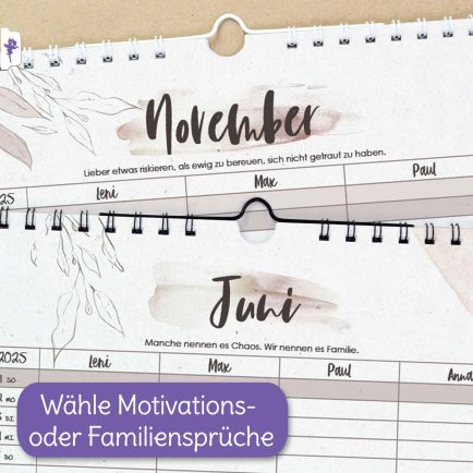 Wandkalender, braun, Kalender 2025