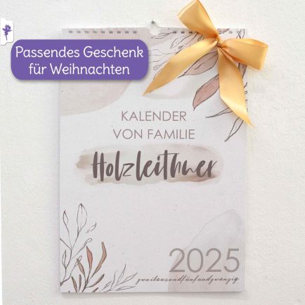 Familienkalender, Spalten anpassbar, Wandkalender braun