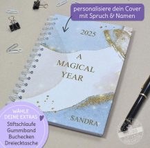 Personalisierter Kalender mit Spruch, Taschenkalender 2025, Terminplaner A5 Magic