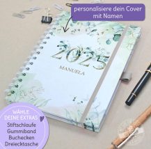 Terminplaner 2025, Taschenkalender mit Personalisierung, Greenery