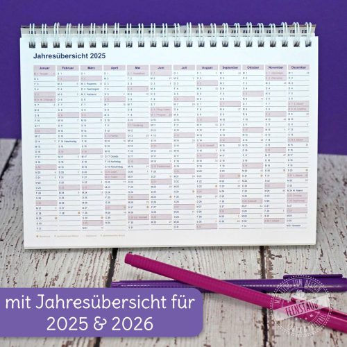 Wochenplaner Tischkalender 2025 Dankbarkeit