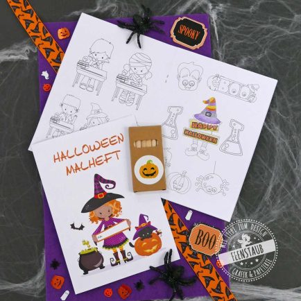 Halloween Malheft, statt Süßigkeiten, Mitgebsel für Halloween Kinderparty