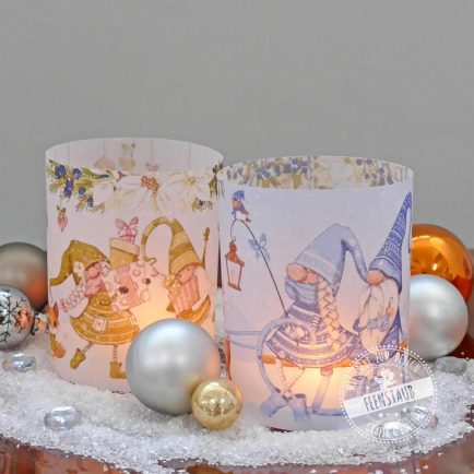 Stimmungsvolle Teelichthüllen für die Weihnachtszeit mit Weihnachtswichtel