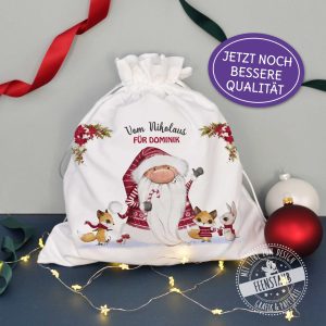 Geschenkverpackung Weihnachten Nikolaus personalisiert mit Namen