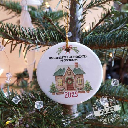Weihnachten Anhänger, Baumschmuck personalisiert, Eigenheim