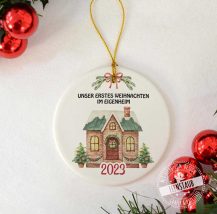 Weihnachtsanhänger mit Jahreszahl, Einweihunggeschenk Eigenheim