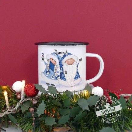 Emaille Tasse mit Namen Geschenk für Adventskalender oder Nikolaus
