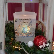 Weihnachtsdeko Kerzenglas mit Namen