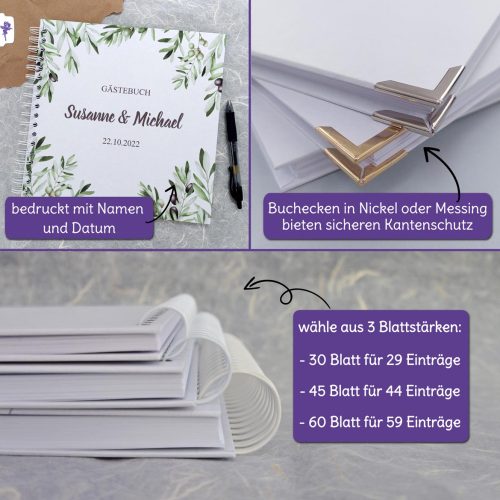Gästebuch Hochzeit, Fotoalbum, Erinnerungsalbum personalisiert